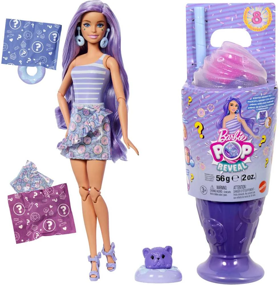 Mattel BARBIE POP REVEAL rinkinys – Violetinė Hair, Sweet Tears serija (JFY60)