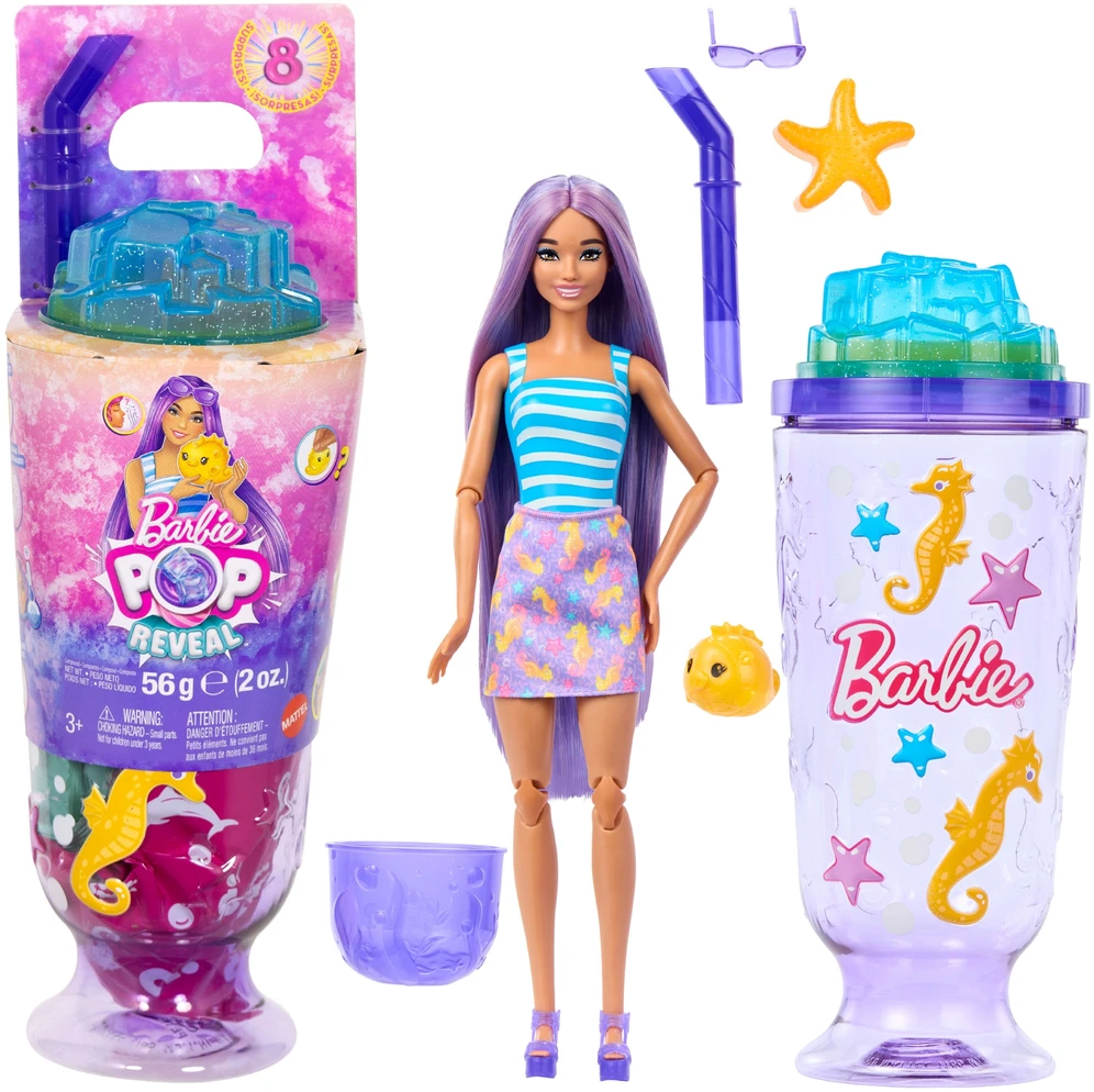 Mattel Lėlė Barbie Pop Reveal komplektas su 8 niespodziankami Podwodny Świat