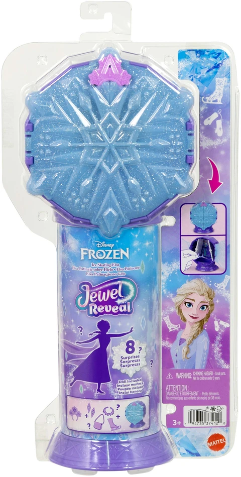 FROZEN Lėlė Disney Kraina Lodu Jewel Reveal Elsa na łyżwach + priedai