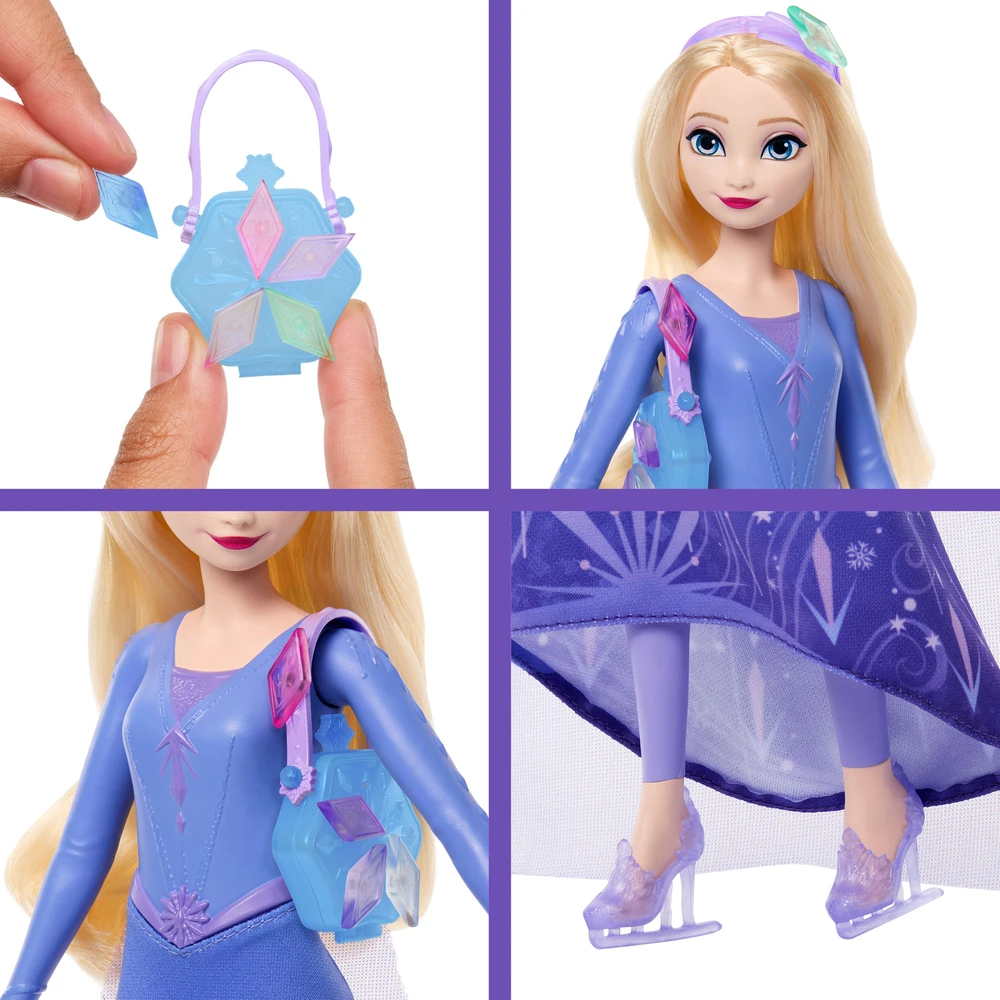 FROZEN Lėlė Disney Kraina Lodu Jewel Reveal Elsa na łyżwach + priedai