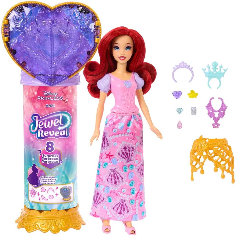 Mattel DISNEY PRINCESS JEWEL REVEAL Arielės siurprizas (JHL49)