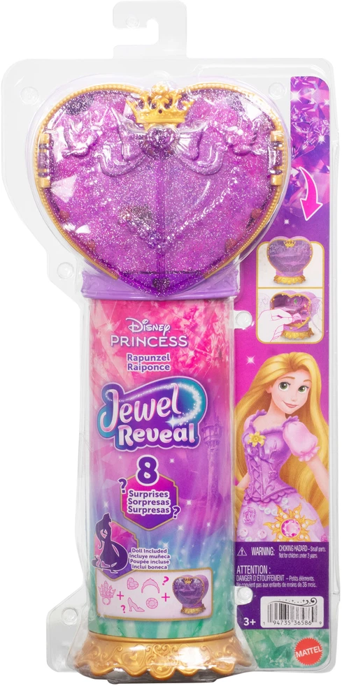 Mattel DISNEY PRINCESS JEWEL REVEAL Auksaplaukės siurprizas (JLK28)