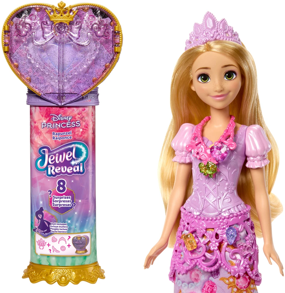 Mattel DISNEY PRINCESS JEWEL REVEAL Auksaplaukės siurprizas (JLK28)