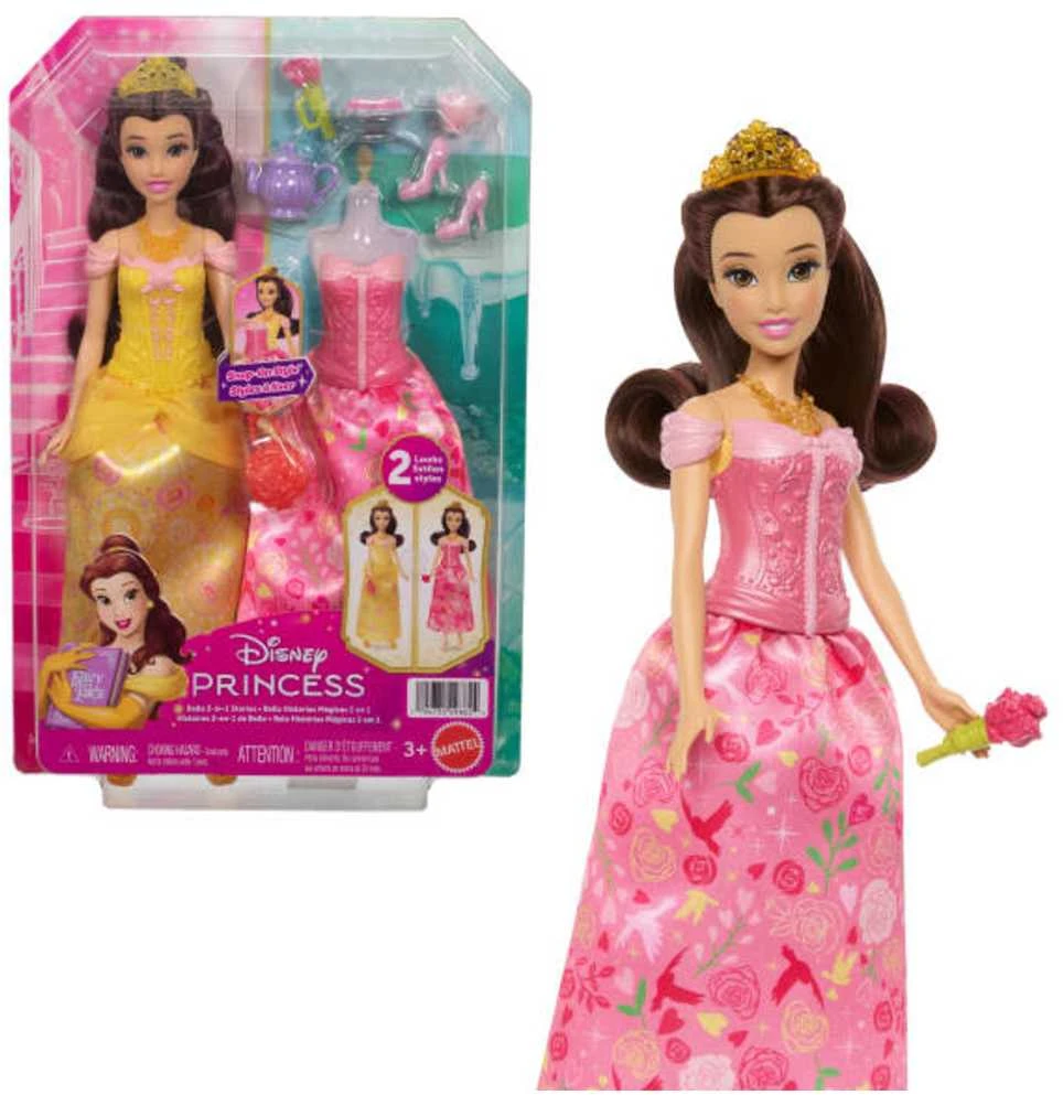 Mattel Lėlė Disney princesė Bella su istorija 2in1