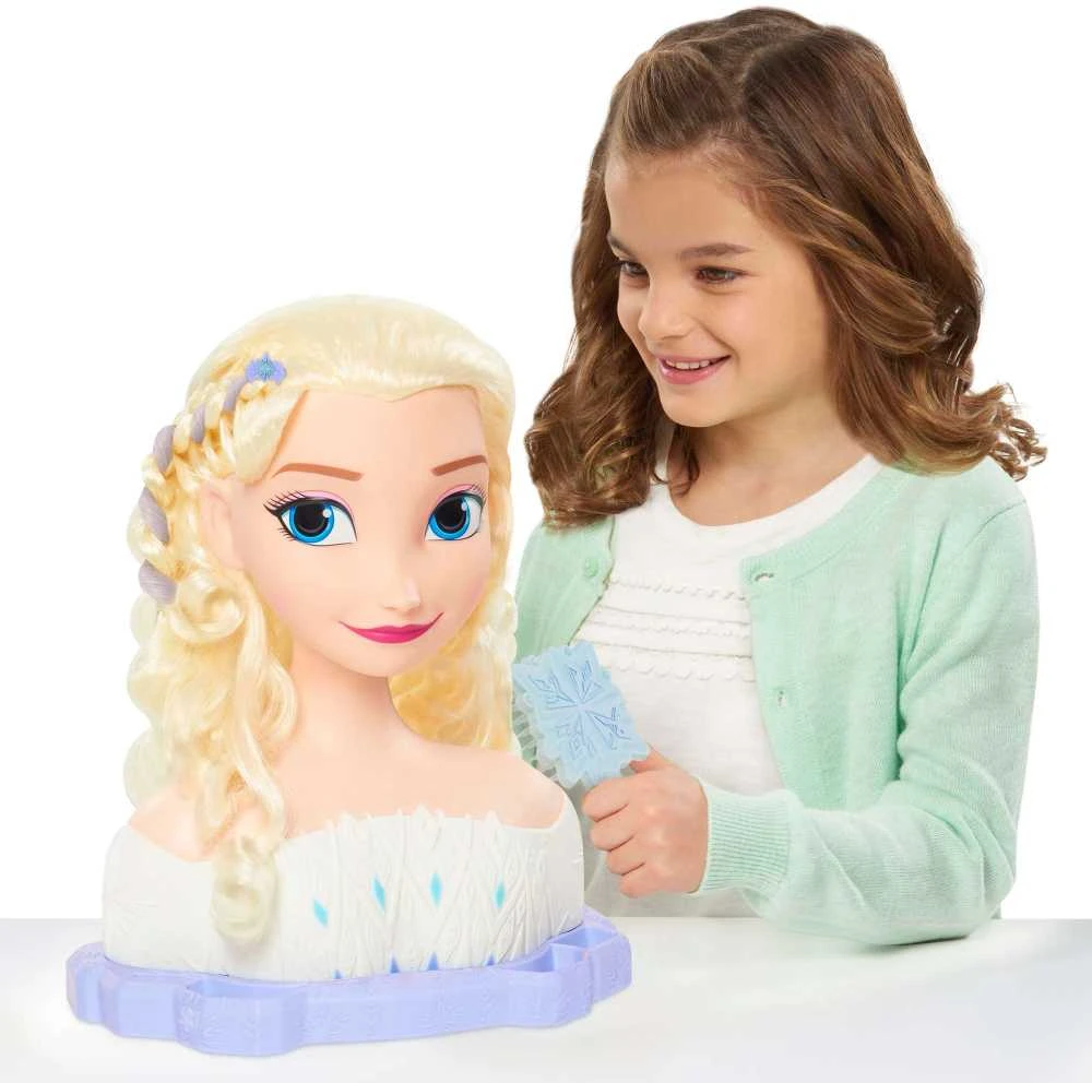 justplay Lėlė Didelė Plaukų Šukavimo Ir Formavimo Galva Prabangi Princesė Disney Elsa Frozen +priedai