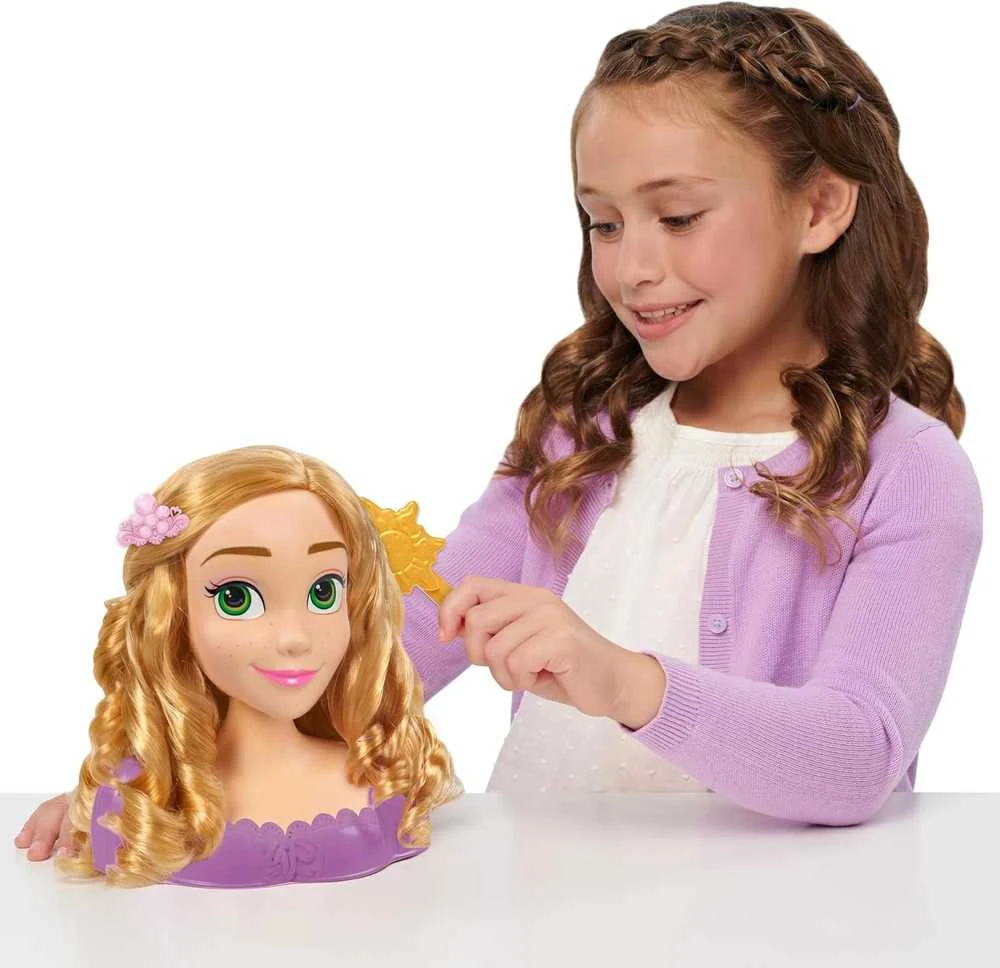 justplay Lėlė plaukų šukavimo ir formavimo galvutė Disney Princess Rapunzel Tangled +priedai