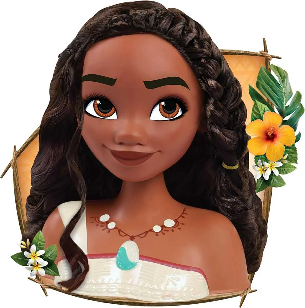 justplay Lėlė plaukų šukavimo ir formavimo galvutė Disney Princess Moana 2 Moana +priedai