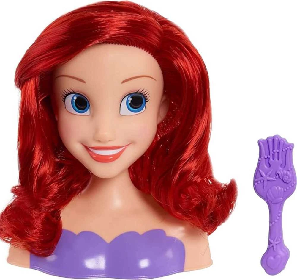 justplay Lėlės galvutė skirta šukuoti ir formuoti plaukus Princess Disney Ariel The Little Mermaid + šepetys