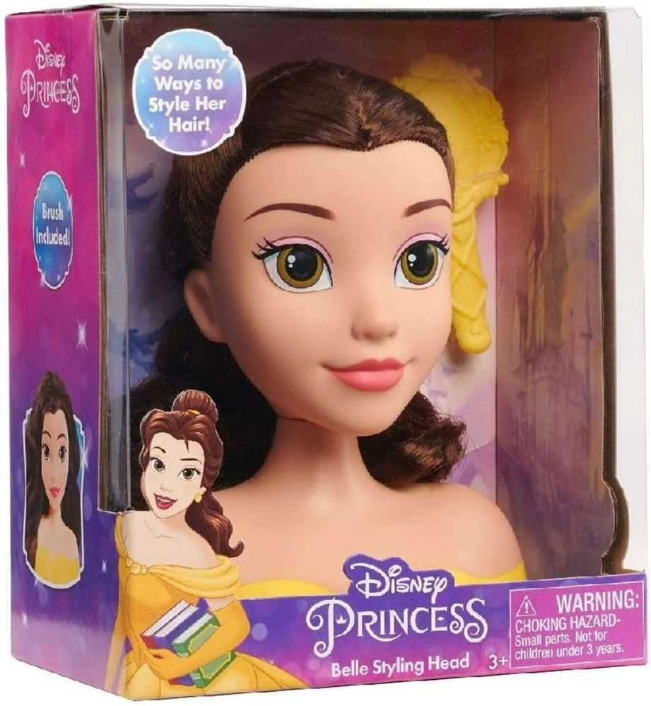 justplay Lėlės galvutė skirta šukuoti ir formuoti plaukus Princess Disney Bella Beauty and the Beast +šepetys
