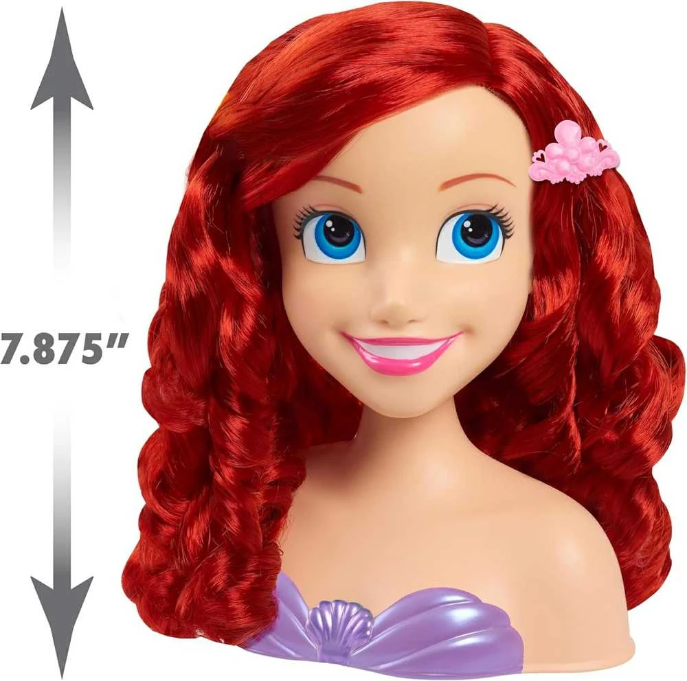justplay Lėlė plaukų formavimo galvutė Disney Princess Little Mermaid Ariel Ariel Kirpykla + priedai