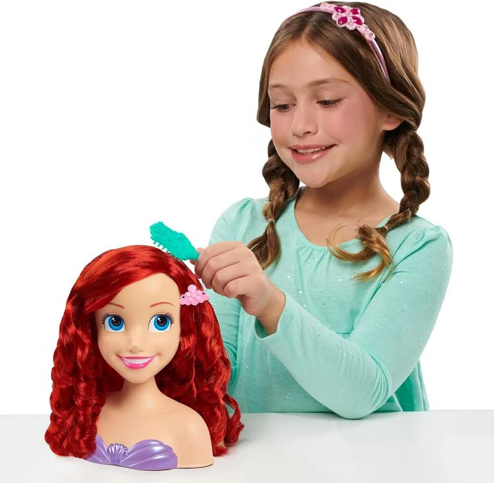 justplay Lėlė plaukų formavimo galvutė Disney Princess Little Mermaid Ariel Ariel Kirpykla + priedai