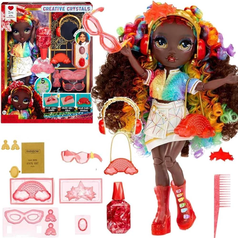 MGA Lėlė 121381-EUC Rainbow High Creative Crystals mados lėlė - Iris Bow