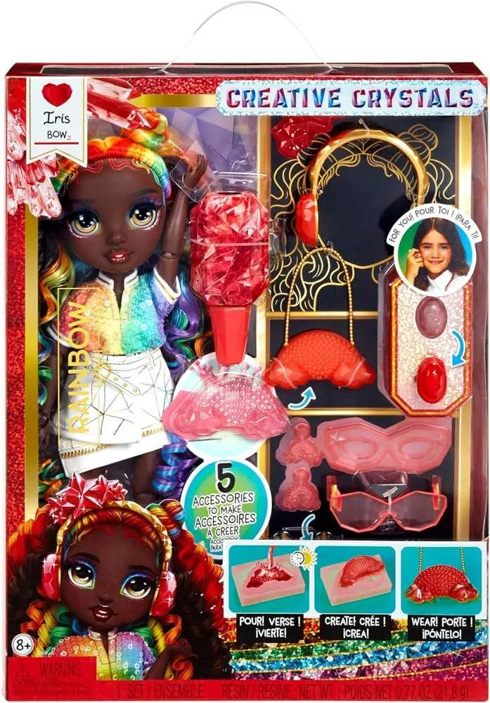 MGA Lėlė 121381-EUC Rainbow High Creative Crystals mados lėlė - Iris Bow