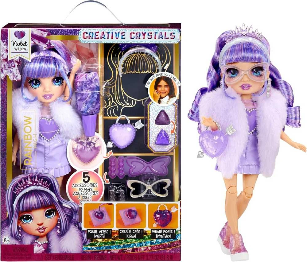 MGA Lėlė 121404-EUC Rainbow High Creative Crystals mados lėlė - violetinė