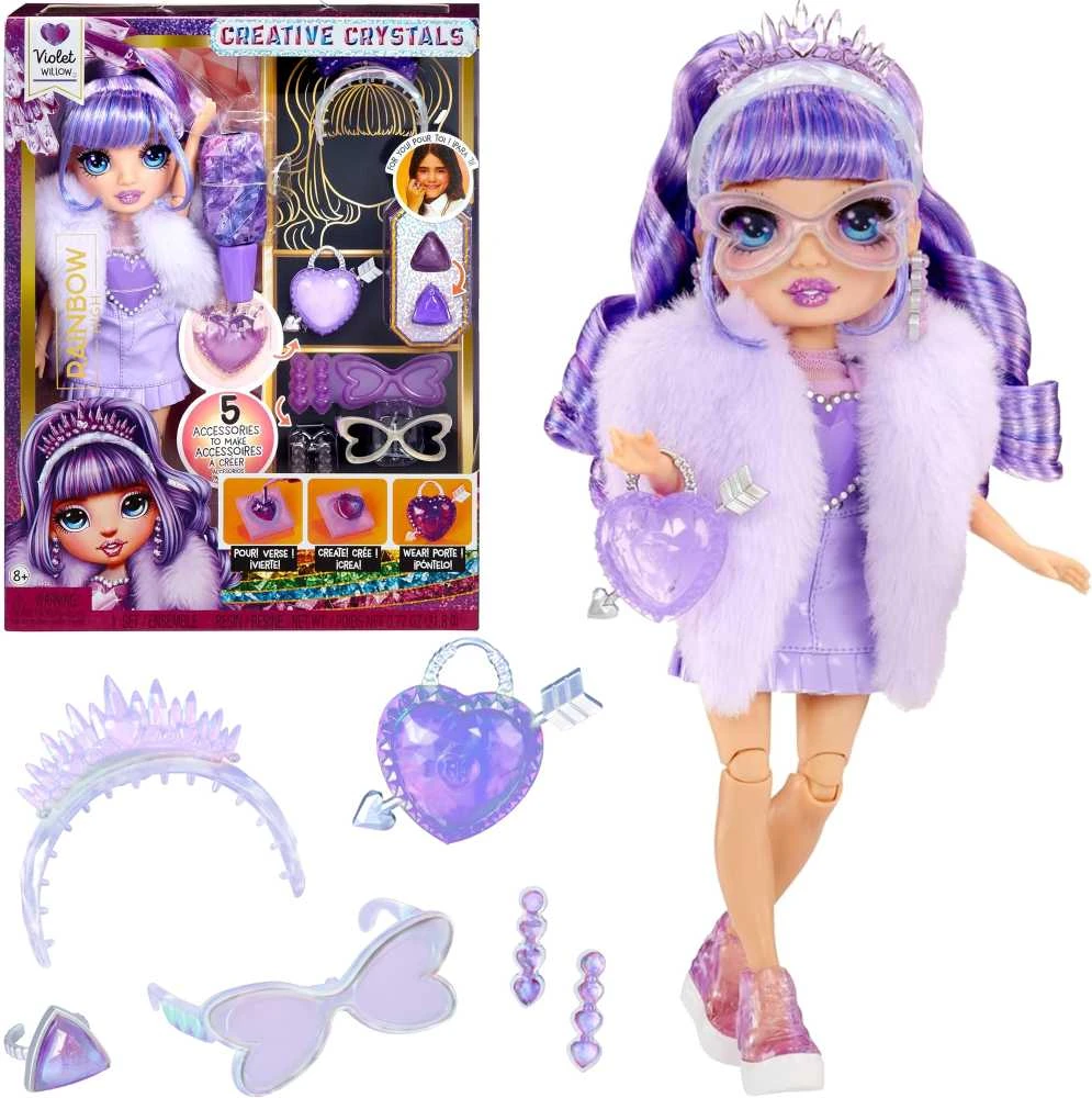 MGA Lėlė 121404-EUC Rainbow High Creative Crystals mados lėlė - violetinė
