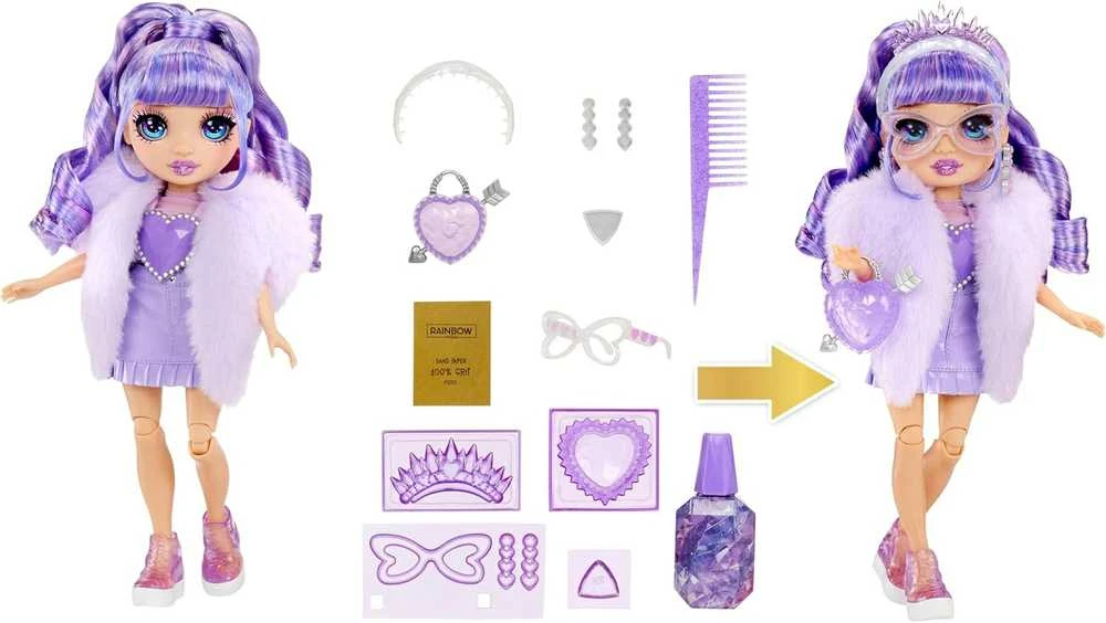 MGA Lėlė 121404-EUC Rainbow High Creative Crystals mados lėlė - violetinė