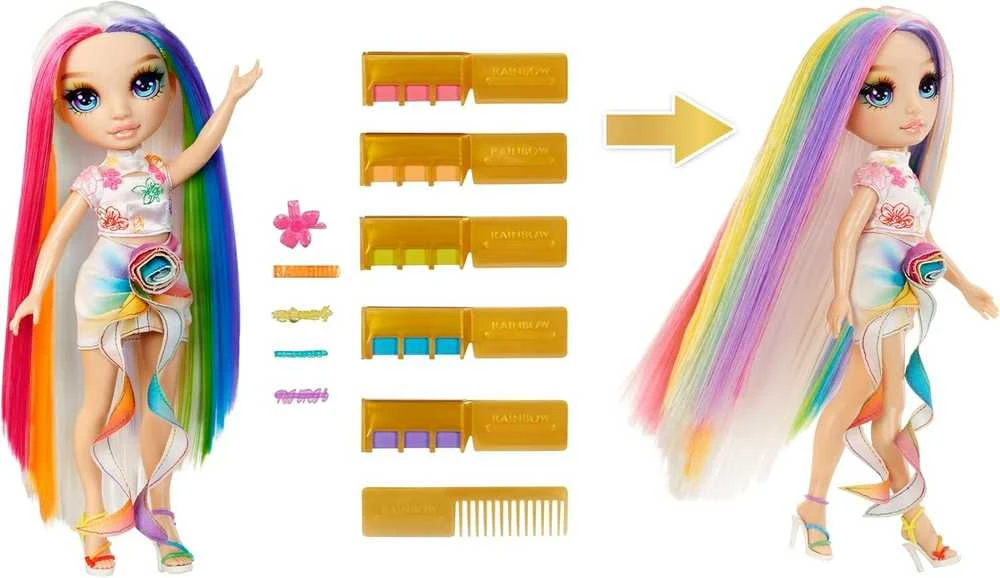 MGA Lėlė Rainbow High Hair Chalk & Style Amaya vaivorykštinė 526780-EUC