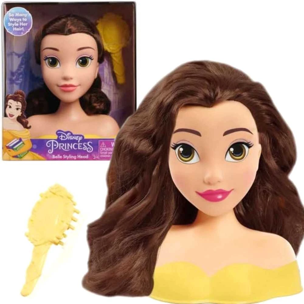 justplay Lėlės galvutė skirta šukuoti ir formuoti plaukus Princess Disney Bella Beauty and the Beast +šepetys