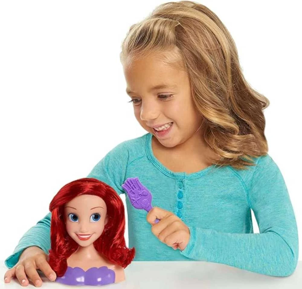 justplay Lėlės galvutė skirta šukuoti ir formuoti plaukus Princess Disney Ariel The Little Mermaid + šepetys