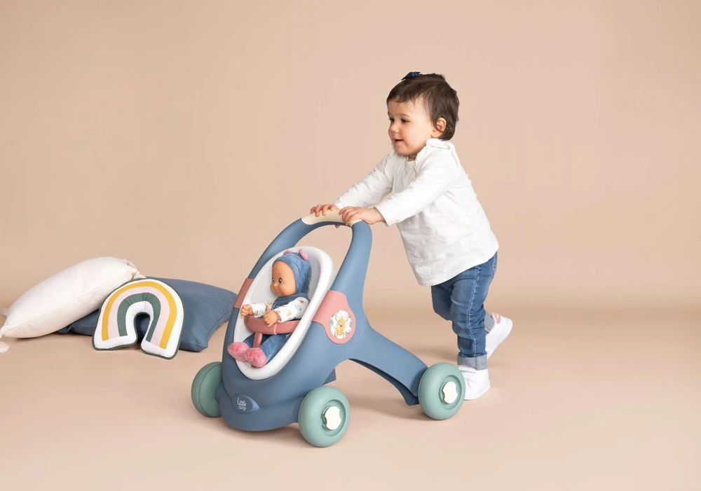 Smoby Vaikų Paspirtukas 3in1 Vežimėlis + Mergaitė Bobas