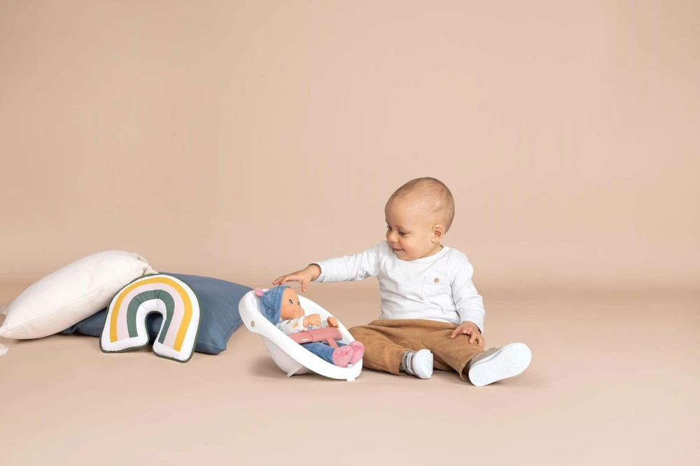 Smoby Vaikų Paspirtukas 3in1 Vežimėlis + Mergaitė Bobas