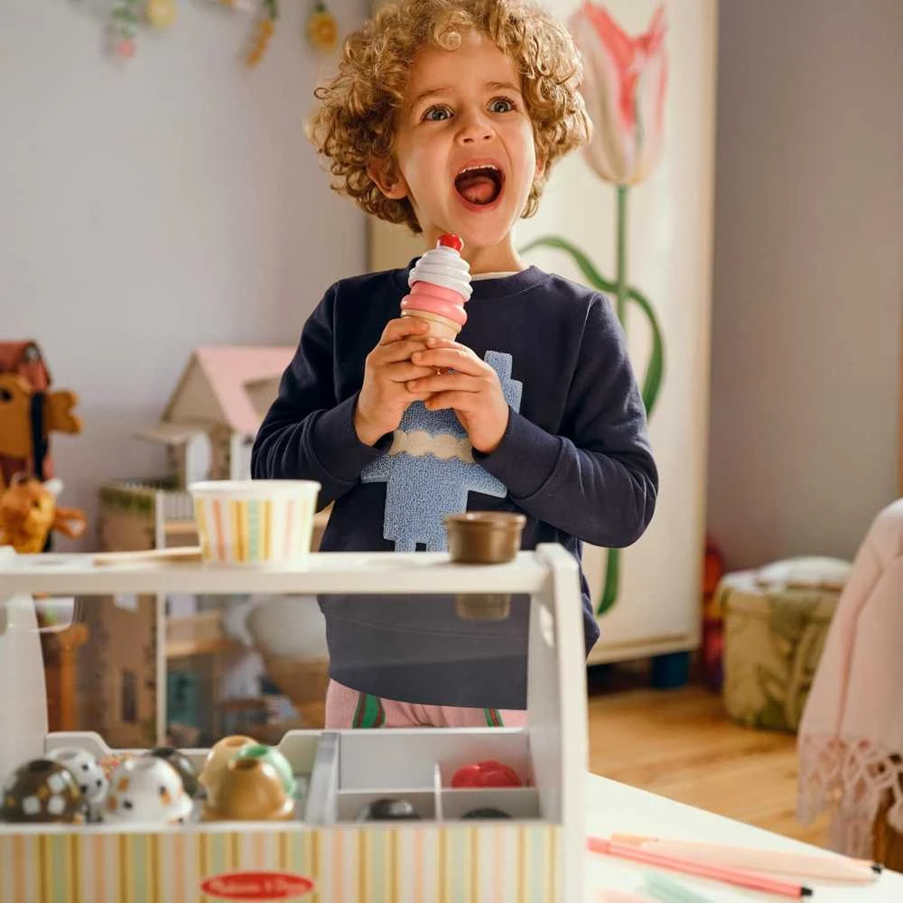 Medinė ledų parduotuvė Rinkinys vaikams Melissa & Doug 3+