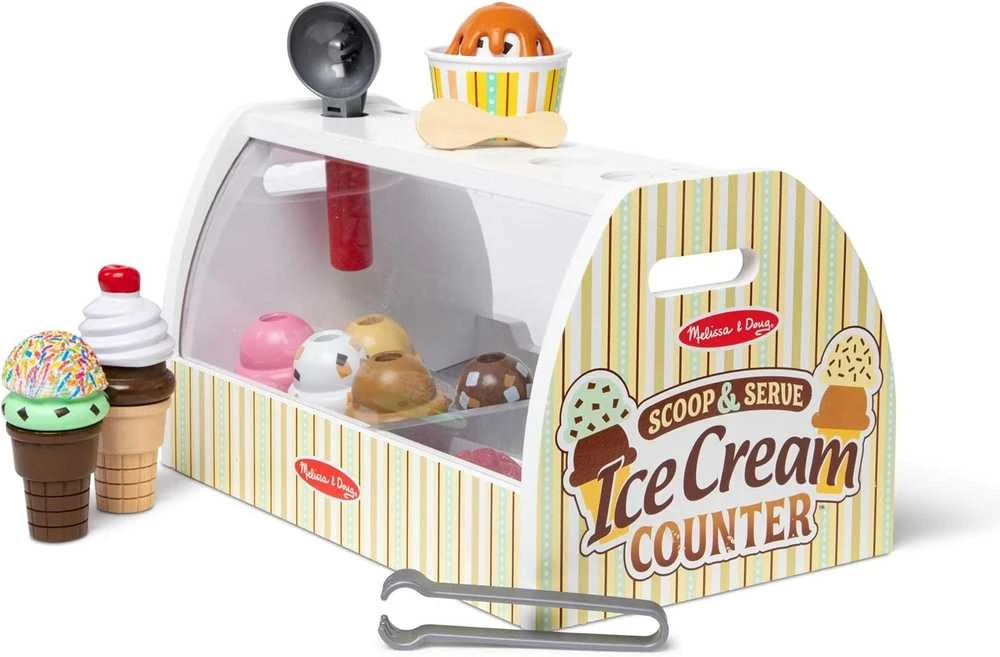 Medinė ledų parduotuvė Rinkinys vaikams Melissa & Doug 3+