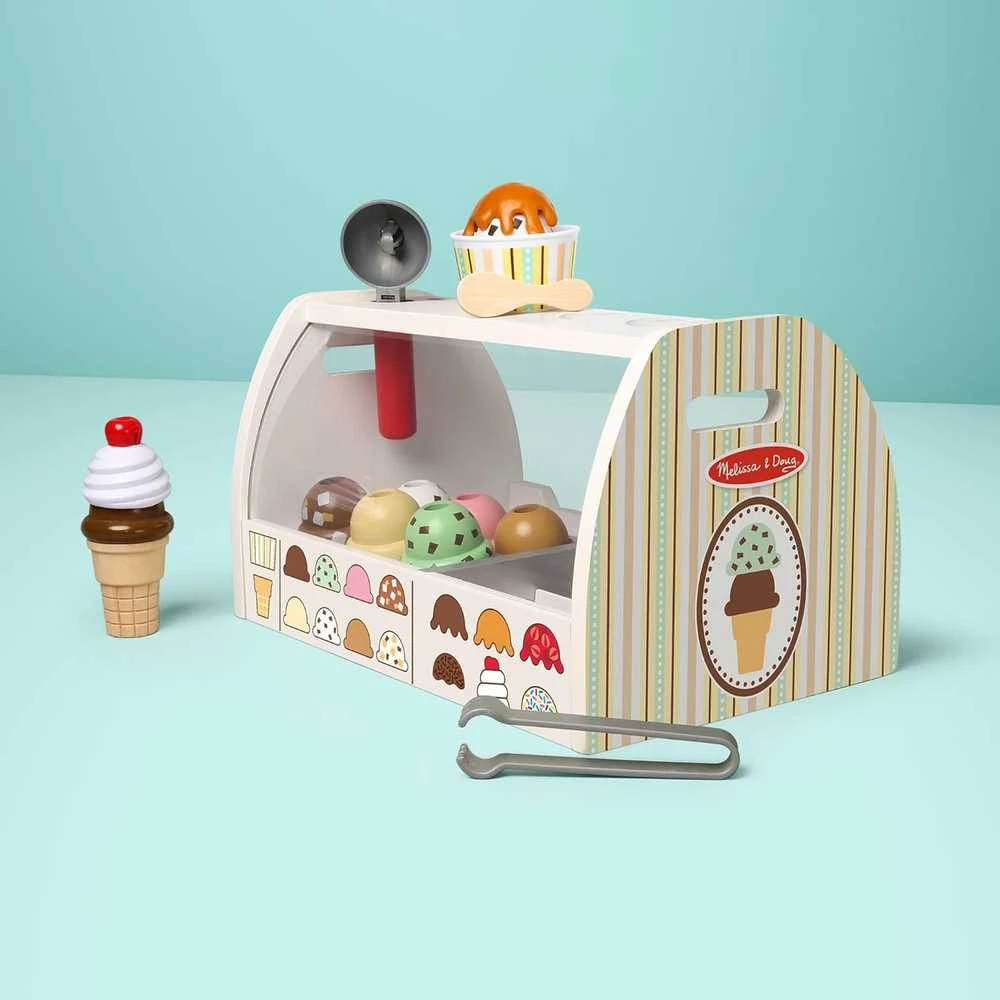 Medinė ledų parduotuvė Rinkinys vaikams Melissa & Doug 3+
