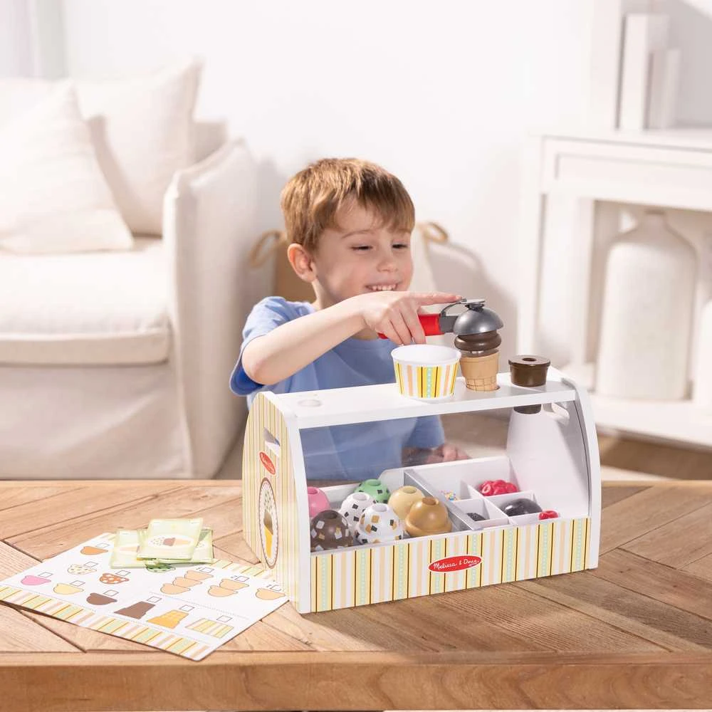 Medinė ledų parduotuvė Rinkinys vaikams Melissa & Doug 3+