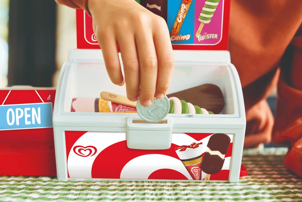 Prekybos kioskas Žaislų ledų parduotuvė Ledai ant pagaliuko Algida + Priedai Casdon