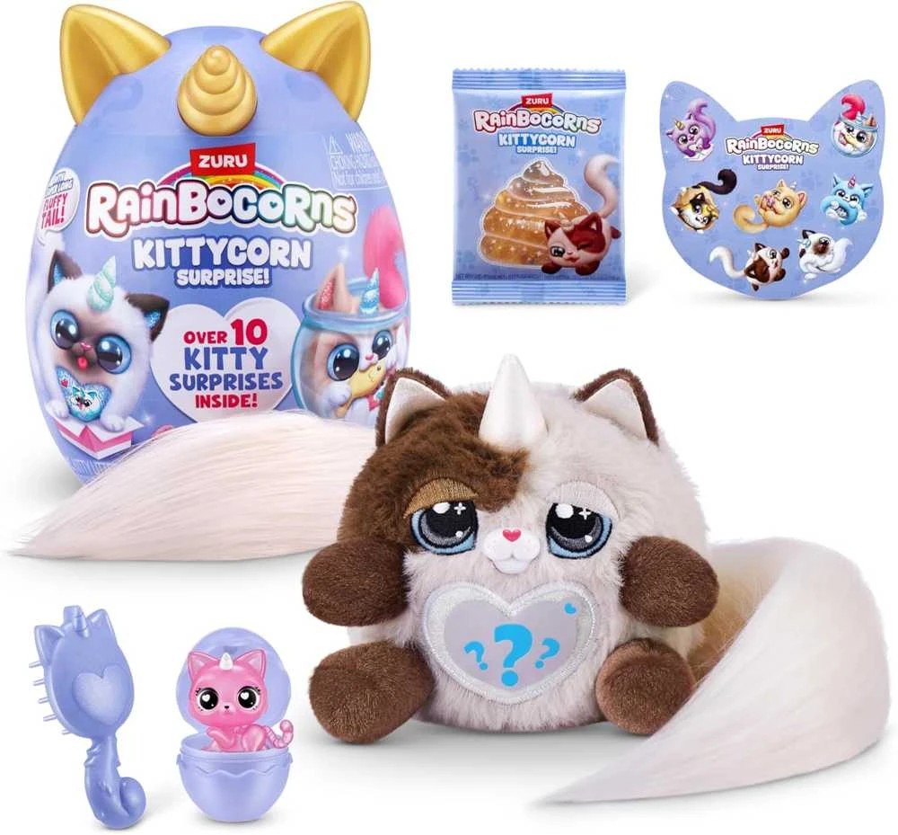 RAINBOCORNS pliušinis žaislas su aksesuarais Kittycorn Surprise, 3 serija, asort., 92104