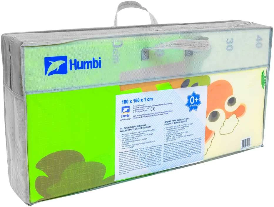 Humbi Mat dvipusis sulankstomas mokomasis XPE putplastis 180x150x1cm žirafos, matavimo puodelis, meškiukai, lapės, elniai