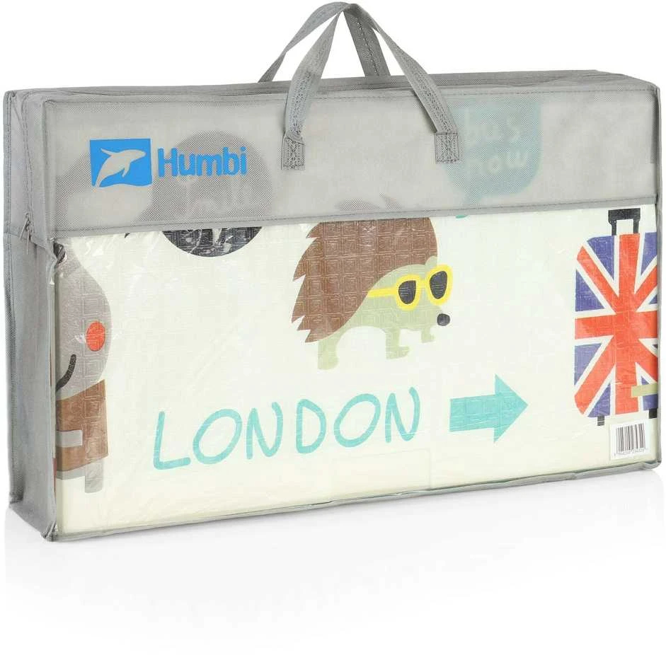 Humbi Mat dvipusis sulankstomas mokomasis XPE putplastis 120x180x0,8 cm Londonas, autobusas, gatvės, miestas