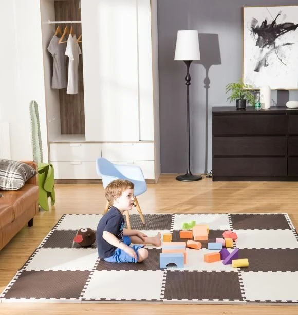 Humbi putplasčio kilimėlis 120x60, didelė putplasčio dėlionė, atspari vandeniui, saugi, 2 vnt. rūda
