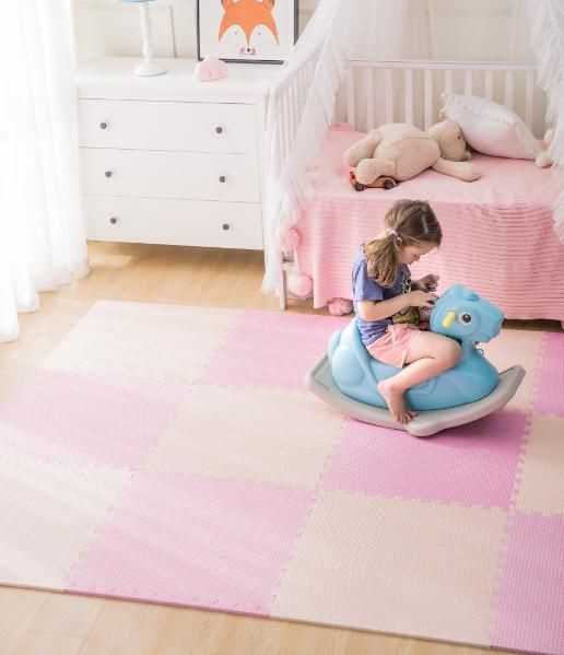 Humbi putplasčio kilimėlis 120x60, didelė putplasčio dėlionė, atspari vandeniui, saugi, 2 vnt. balta