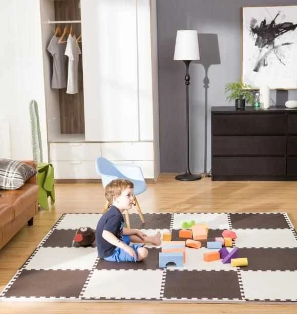 Humbi putplasčio kilimėlis 180x60, didelė putplasčio dėlionė, atspari vandeniui, saugi, 3 vnt. rūda