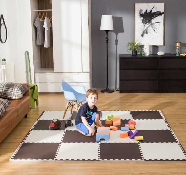 Humbi putplasčio kilimėlis 180x60, didelė putplasčio dėlionė, atspari vandeniui, saugi, 3 vnt. kremas