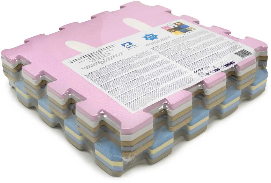 Edukacinis kilimėlis 120x120 Storo putplasčio dėlionės 9 vnt. Humbi gyvūnai
