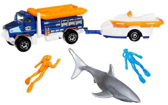 „Matchbox Adventure MBX Ocean“ gelbėjimo rinkinys, gelbėjimo transporto priemonės + priedai