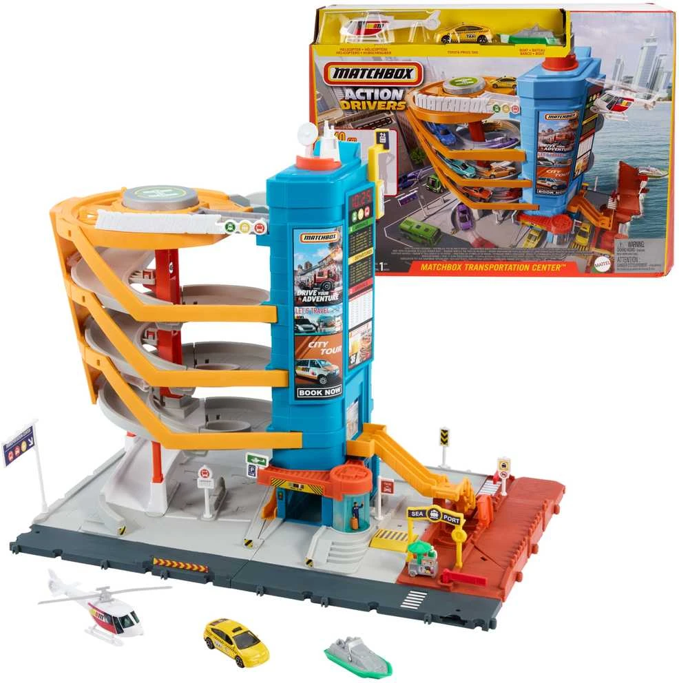 Žaislinė trasa Mattel Matchbox rinkinys „Transporto centras“
