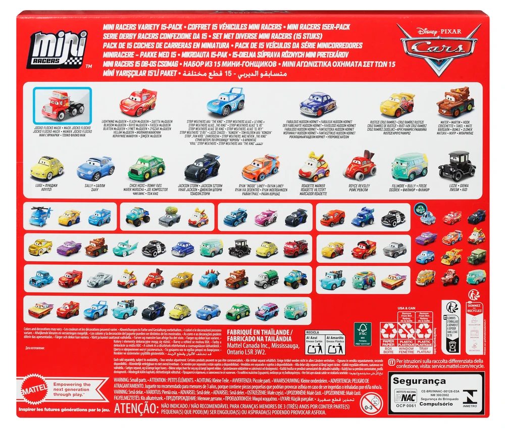 Mattel Cars Auta Mikroauta 15-pak