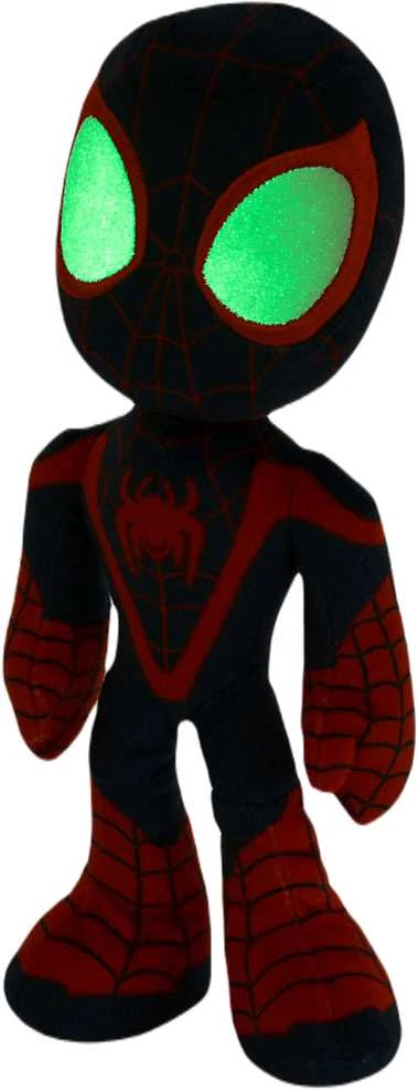Mattel Marvel talismanas Spiderman Miles Morales pliušinis žaislas 25 cm su švytinčiomis tamsoje akimis