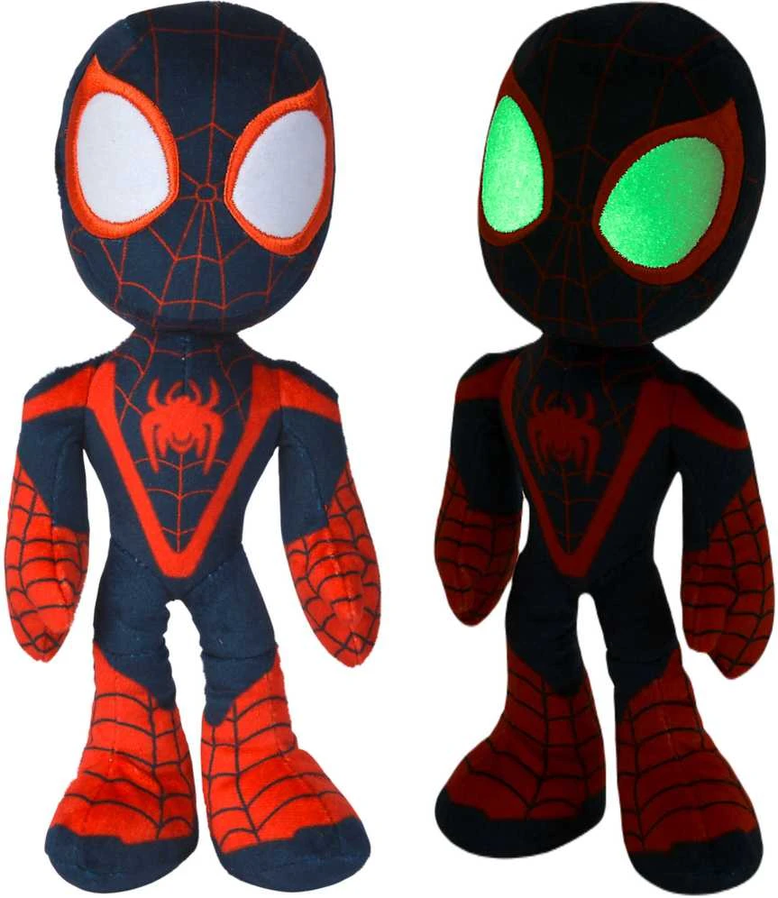 Mattel Marvel talismanas Spiderman Miles Morales pliušinis žaislas 25 cm su švytinčiomis tamsoje akimis