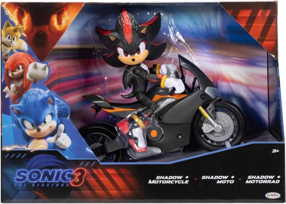 Jakks Pacific „Sonic 3“ filmas – 5 colių šešėlio figūrėlė su motociklu (424064)