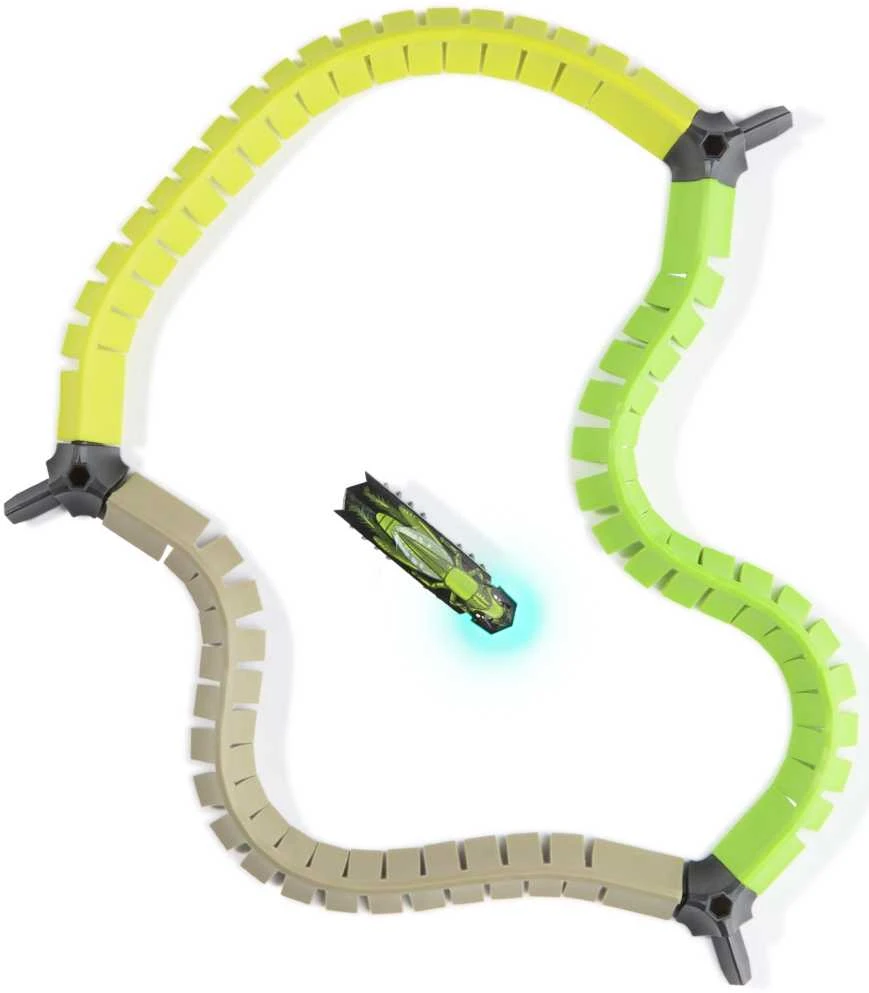 Hexbots Hexbug Nano Flash tarakonų robotas „Žaliasis kirminas + takelio pradinis rinkinys“