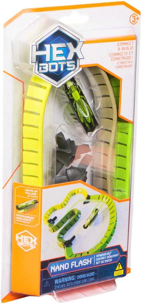 Hexbots Hexbug Nano Flash tarakonų robotas „Žaliasis kirminas + takelio pradinis rinkinys“