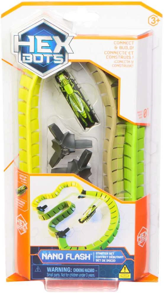 Hexbots Hexbug Nano Flash tarakonų robotas „Žaliasis kirminas + takelio pradinis rinkinys“