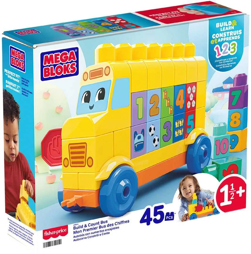 Mattel MEGA BLOKS konstravimo ir skaičiavimo autobusas (JKG34)
