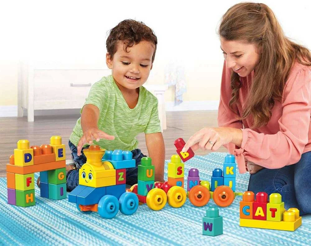 Rinkinys MEGA BLOKS ,,Grojantis traukinys" (50 det.)