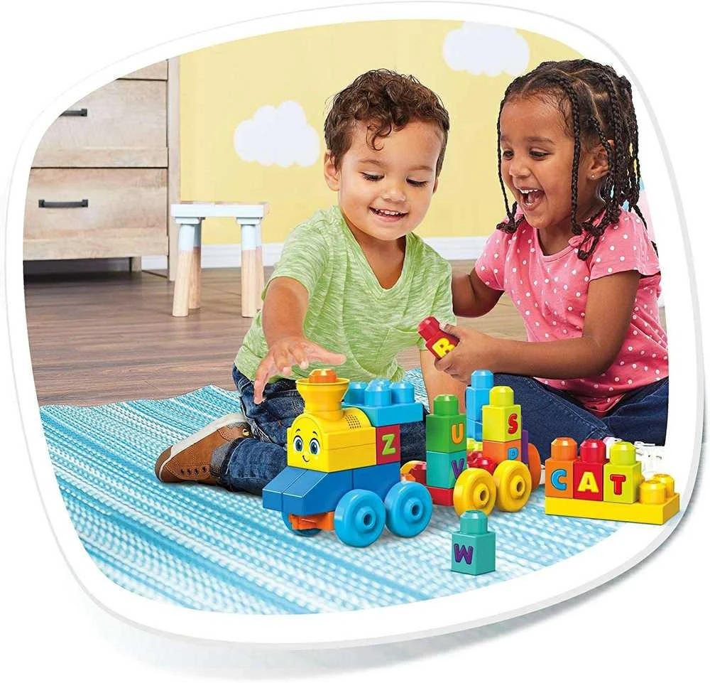 Rinkinys MEGA BLOKS ,,Grojantis traukinys" (50 det.)
